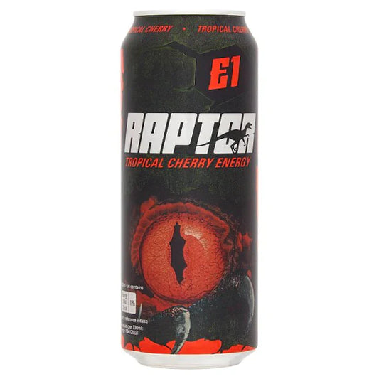 Raptor Tropical Cherry Energy 500ml | 12 x 500ml - Candy Strike UK
