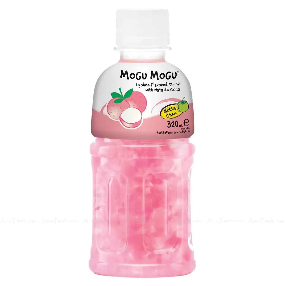 Mogu Mogu Lychee Flavored Drink with Nata de Coco 320ml - Pack of 24 - Candy Strike UK